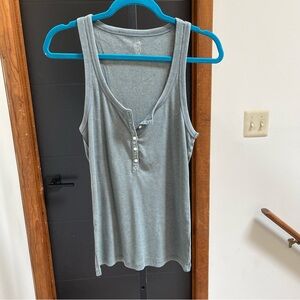 Aerie Heather Gray Buttoned Tank Top